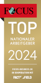 Logo Focus "TOP Nationaler Arbeitgeber 2024 I Focus-Business.de in Kooperation mit Fact Field"